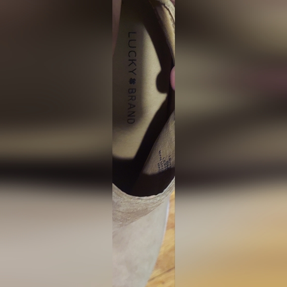 Lucky Brand Ankle Boots 8M Brown Suede Yakeena Side Zip Wedge Boho Festival Y2K - Picture 7 of 8